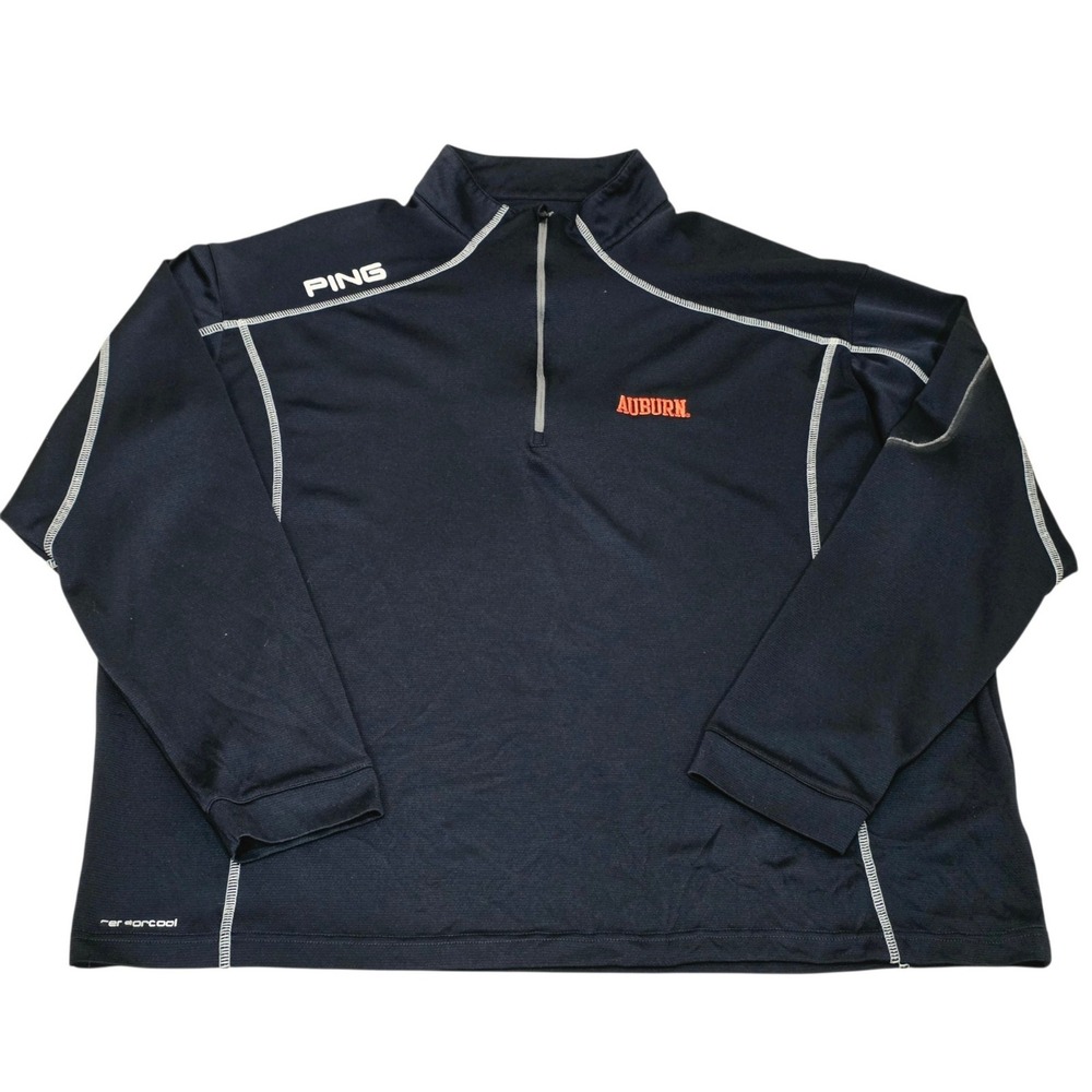 PING Auburn Tigers Golf 1/4 Zip Pullover Mens XXL Navy Performance